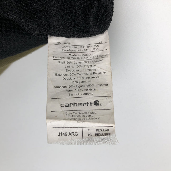 Carhartt Sweat Full Zip Hoodie Men's XL cotton Khaki type Vintage Second Hand