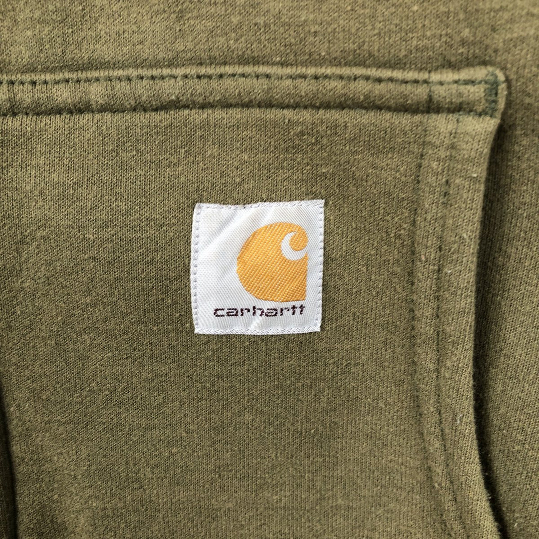 Carhartt Sweat Full Zip Hoodie Men's XL cotton Khaki type Vintage Second Hand