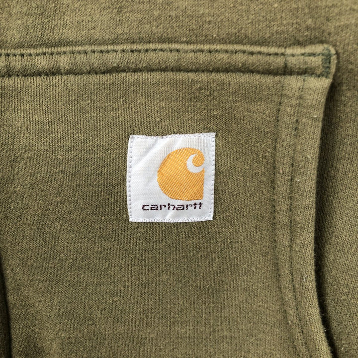 Carhartt Sweat Full Zip Hoodie Men's XL cotton Khaki type Vintage Second Hand