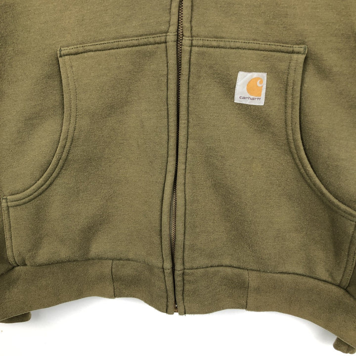 Carhartt Sweat Full Zip Hoodie Men's XL cotton Khaki type Vintage Second Hand
