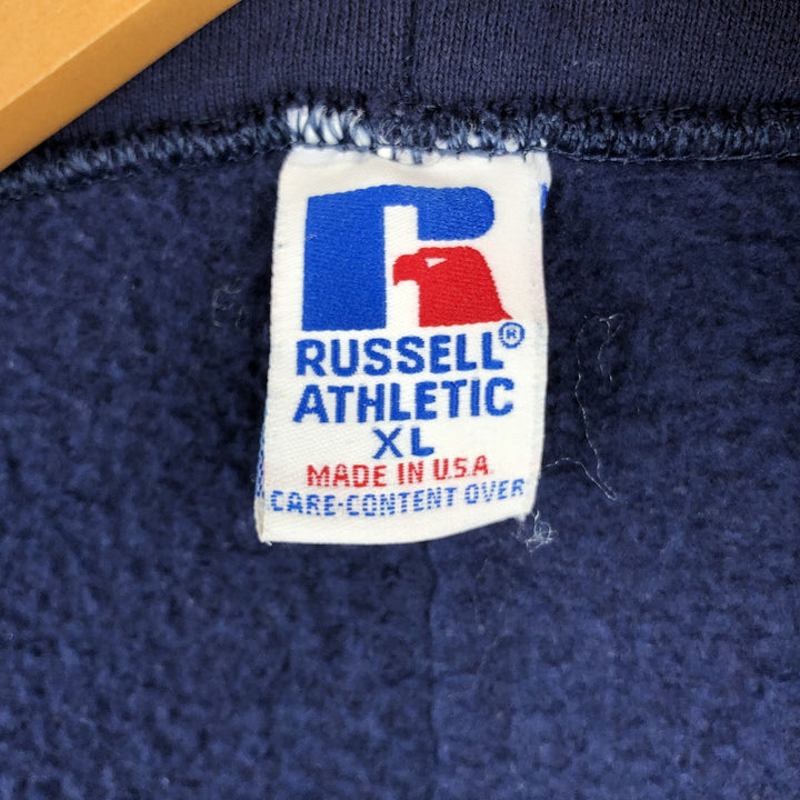 Vintage 90'S Russell Athletic full-zip sweatshirt, USA made, men's size XL cotton navy blue type Vintage Second Hand