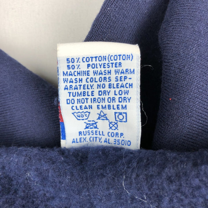 Vintage 90'S Russell Athletic full-zip sweatshirt, USA made, men's size XL cotton navy blue type Vintage Second Hand