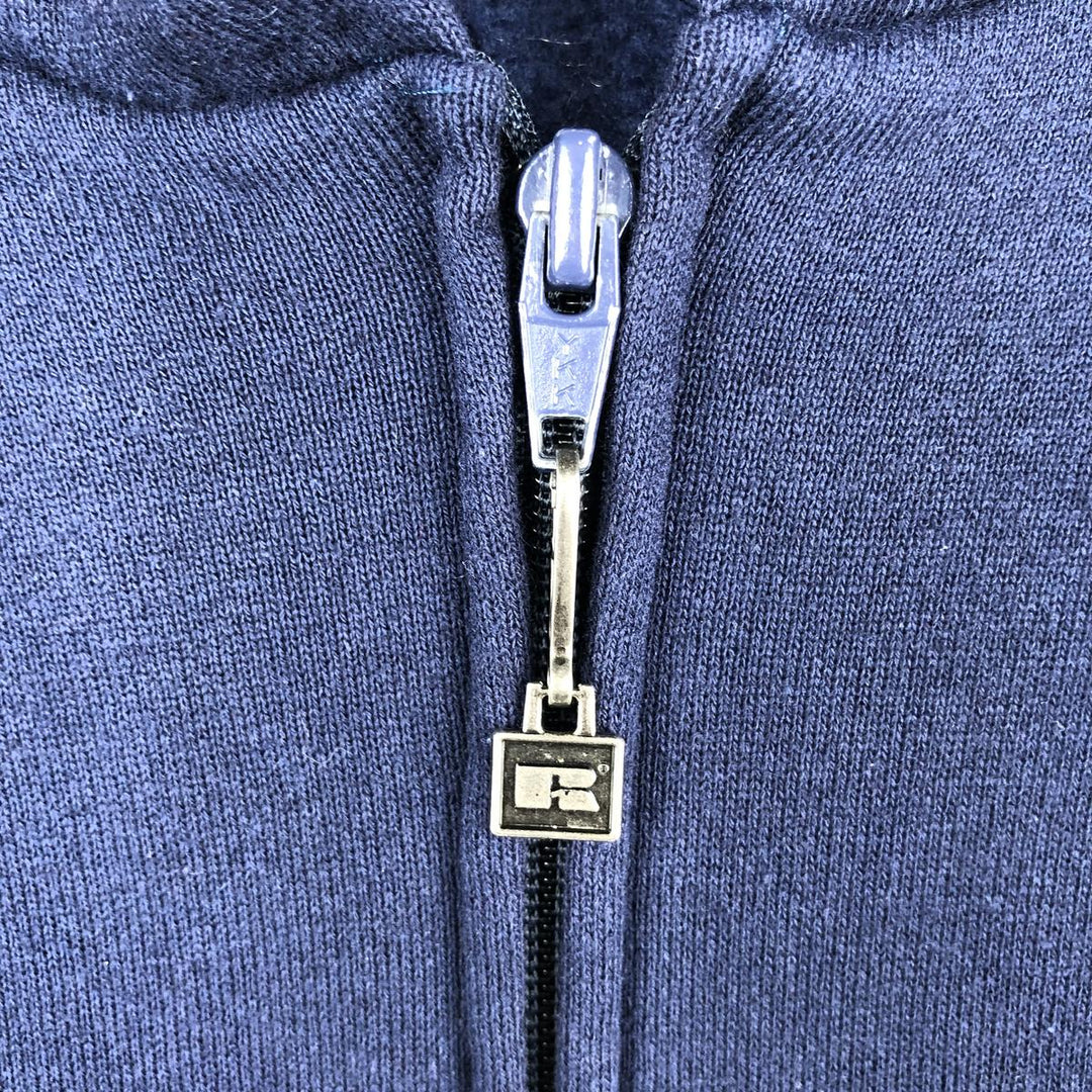 Vintage 90'S Russell Athletic full-zip sweatshirt, USA made, men's size XL cotton navy blue type Vintage Second Hand