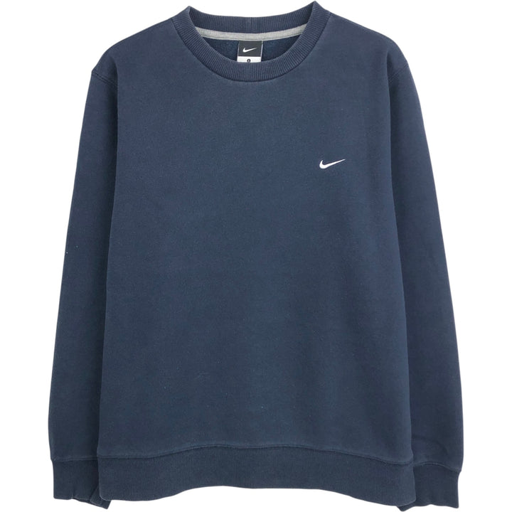 Nike One Point Logo Sweatshirt, Trainer, Men's Size L cotton navy blue type Vintage Second Hand