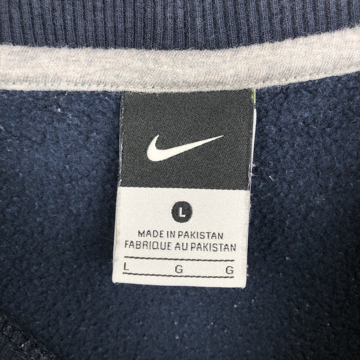 Nike One Point Logo Sweatshirt, Trainer, Men's Size L cotton navy blue type Vintage Second Hand