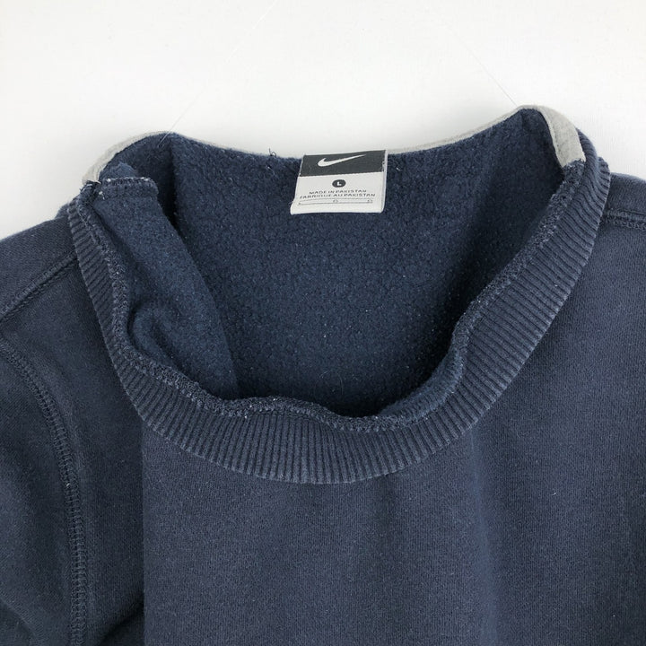 Nike One Point Logo Sweatshirt, Trainer, Men's Size L cotton navy blue type Vintage Second Hand