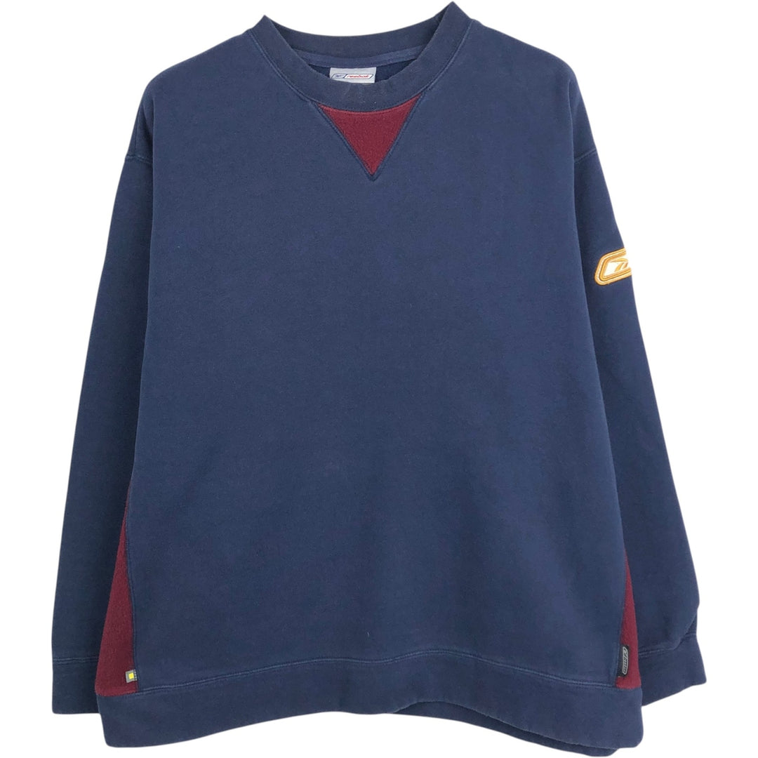 Reebok logo sweatshirt, men's size L cotton navy blue type Vintage Second Hand