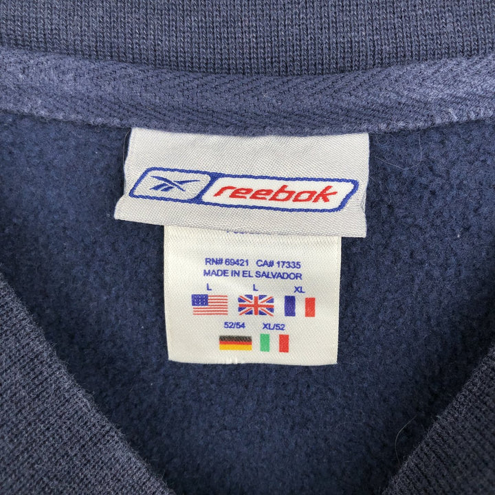 Reebok logo sweatshirt, men's size L cotton navy blue type Vintage Second Hand