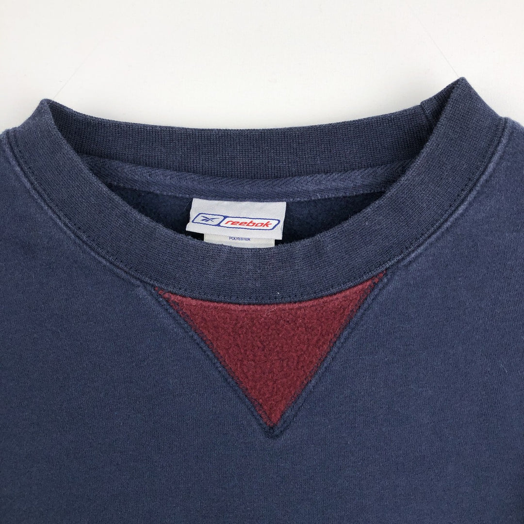 Reebok logo sweatshirt, men's size L cotton navy blue type Vintage Second Hand