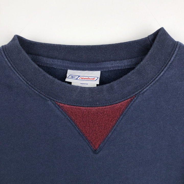 Reebok logo sweatshirt, men's size L cotton navy blue type Vintage Second Hand
