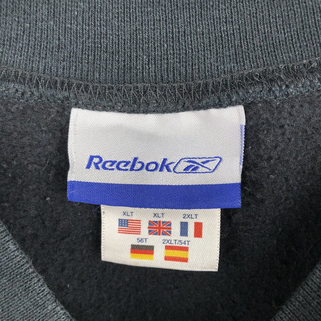 90'S Reebok One-Point Logo Sweatshirt, Men's Size XL (Equivalent), Vintage cotton black type Vintage Second Hand