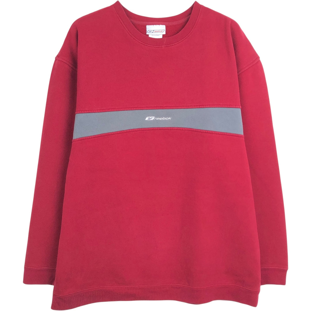 Reebok logo sweatshirt, men's size XL cotton red type Vintage Second Hand