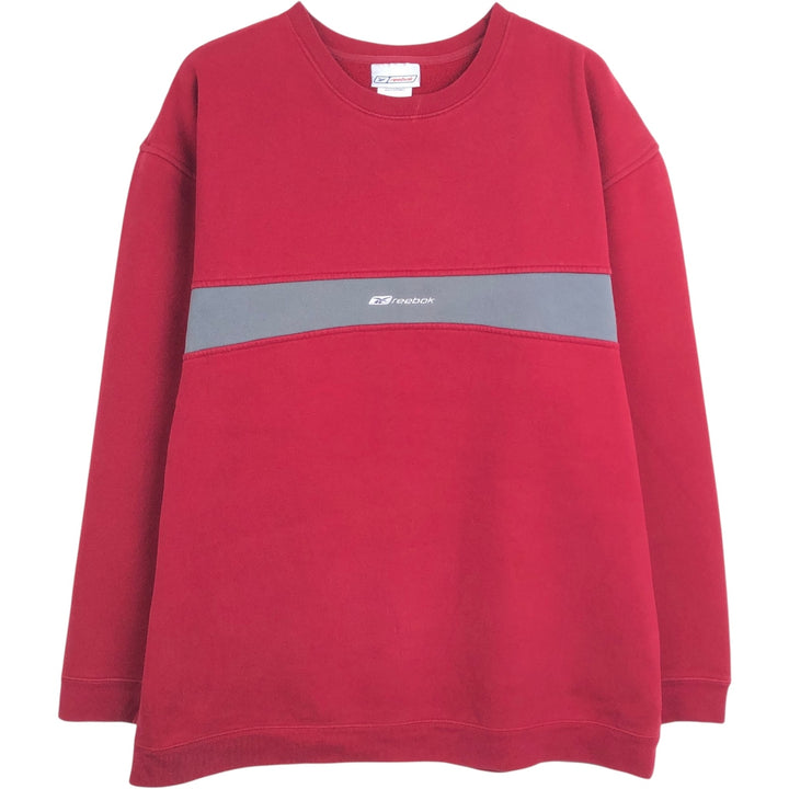 Reebok logo sweatshirt, men's size XL cotton red type Vintage Second Hand