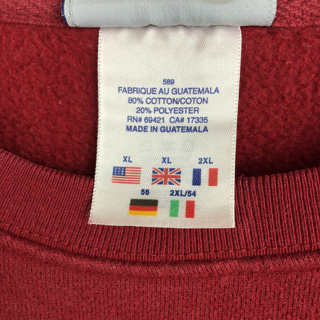 Reebok logo sweatshirt, men's size XL cotton red type Vintage Second Hand