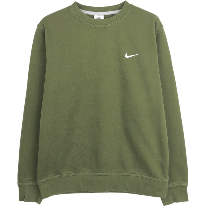 Nike One Point Logo Sweatshirt, Trainer, Men's Size L cotton Khaki type Vintage Second Hand
