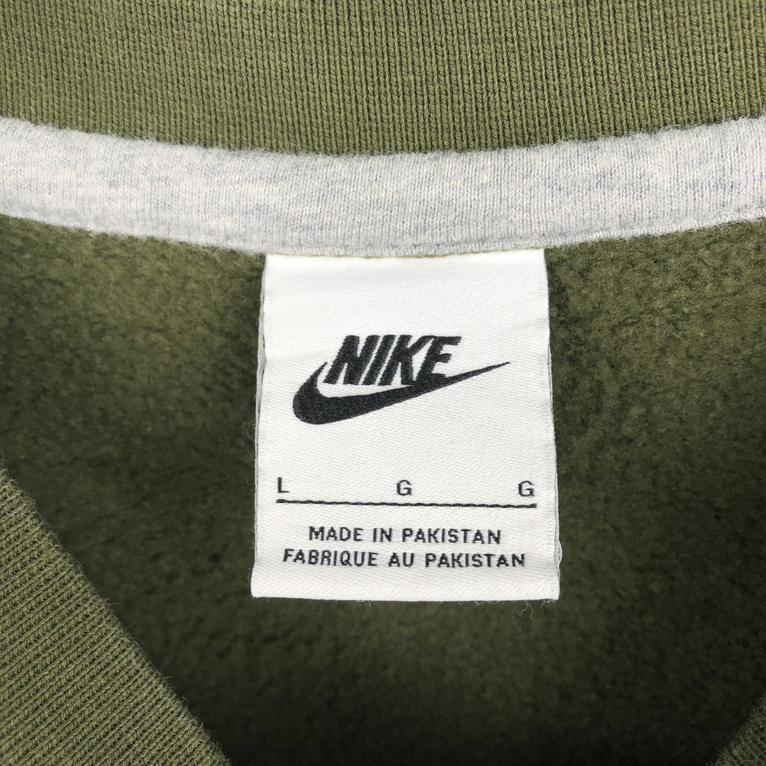 Nike One Point Logo Sweatshirt, Trainer, Men's Size L cotton Khaki type Vintage Second Hand
