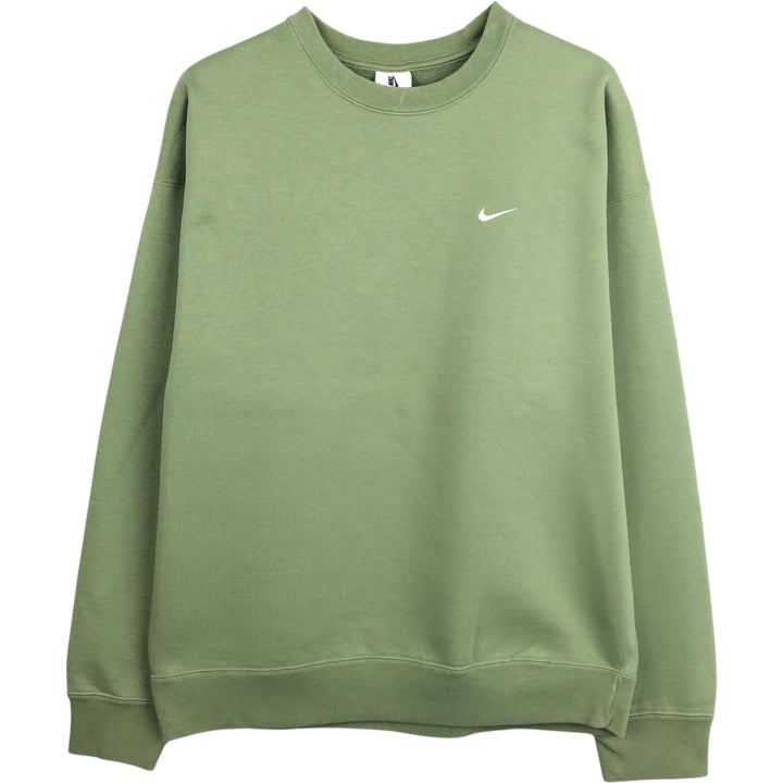 Nike One Point Logo Sweatshirt, Trainer, Men's M Size cotton Khaki type sage green Vintage Second Hand