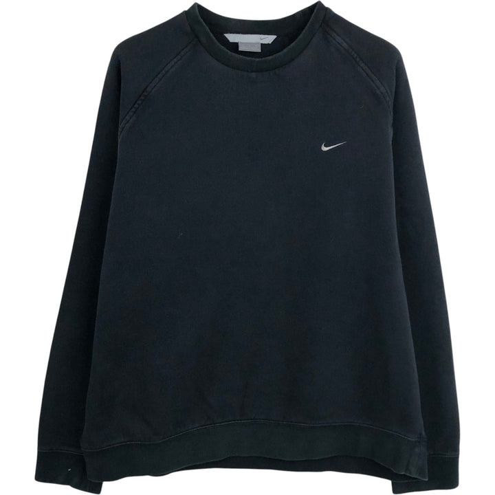 2000'S Nike One-Point Logo Sweatshirt, Made in Indonesia, Men's XL (approx.) cotton black type Vintage Second Hand