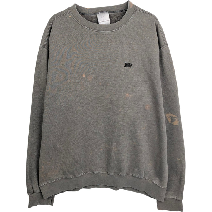 Nike logo sweatshirt, sweatshirt, men's size XL cotton Charcoal Vintage Second Hand