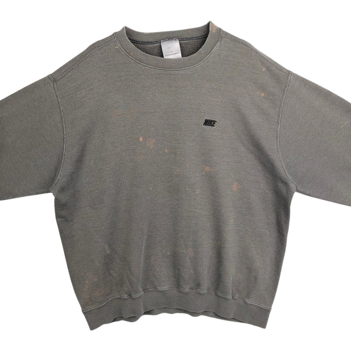 Nike logo sweatshirt, sweatshirt, men's size XL cotton Charcoal Vintage Second Hand