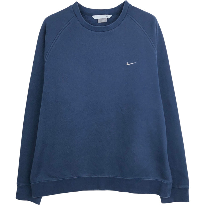 90s-00'S Nike One-Point Logo Sweatshirt, Men's Size XL (approx.) cotton navy blue type Vintage Second Hand
