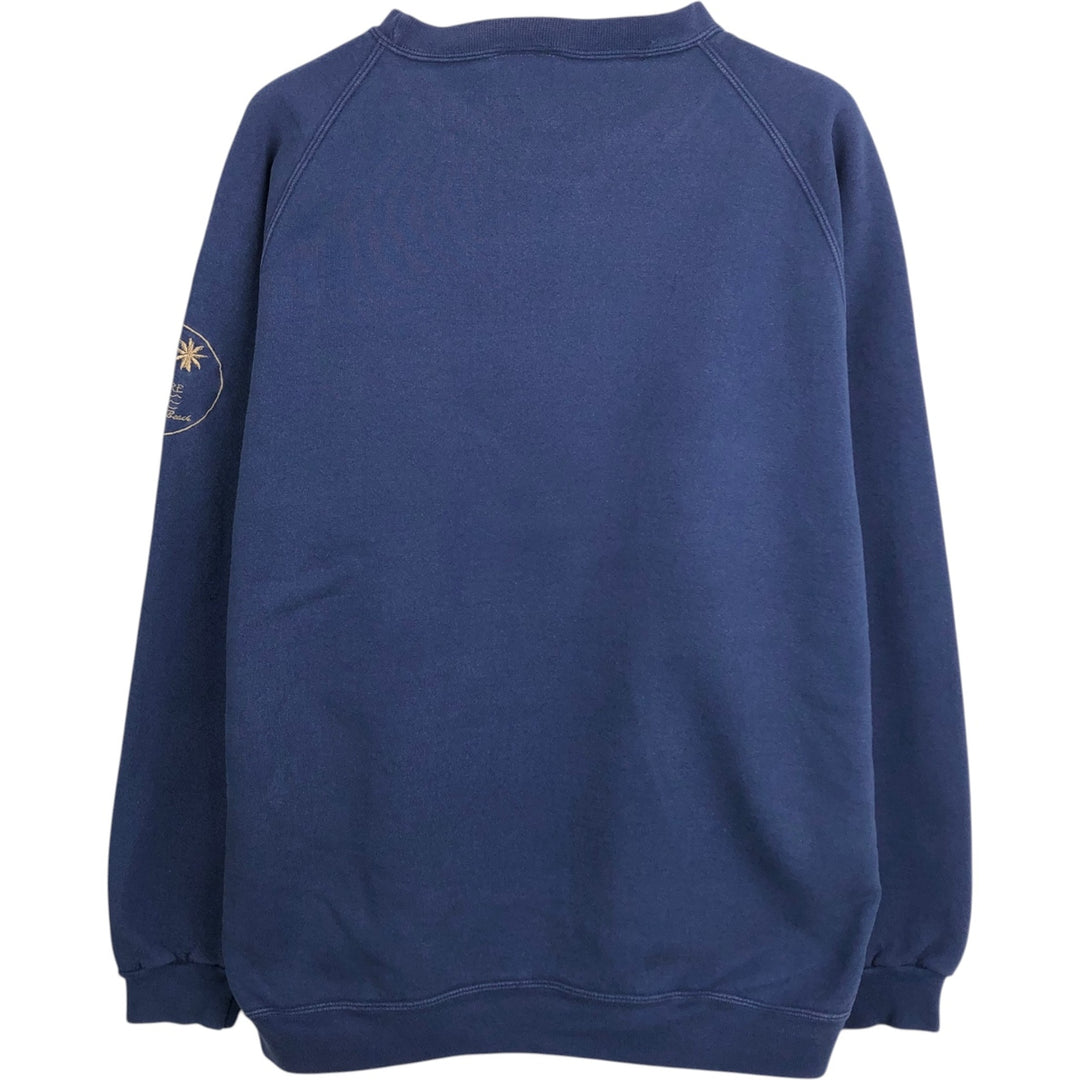 90'S Adidas logo sweatshirt, made in USA, men's size L equivalent, vintage. cotton navy blue type Vintage Second Hand