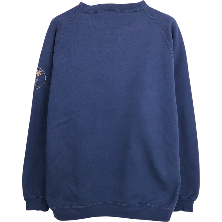 90'S Adidas logo sweatshirt, made in USA, men's size L equivalent, vintage. cotton navy blue type Vintage Second Hand