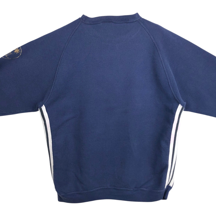 90'S Adidas logo sweatshirt, made in USA, men's size L equivalent, vintage. cotton navy blue type Vintage Second Hand