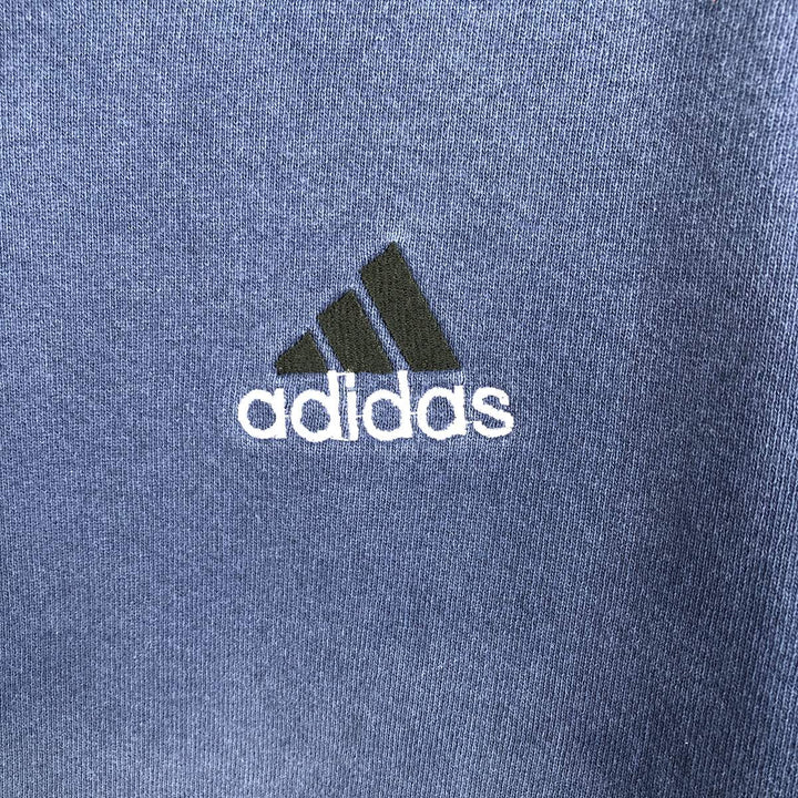90'S Adidas logo sweatshirt, made in USA, men's size L equivalent, vintage. cotton navy blue type Vintage Second Hand