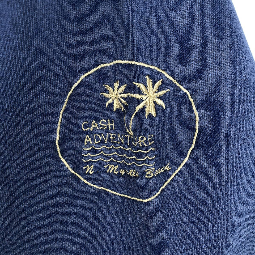 90'S Adidas logo sweatshirt, made in USA, men's size L equivalent, vintage. cotton navy blue type Vintage Second Hand