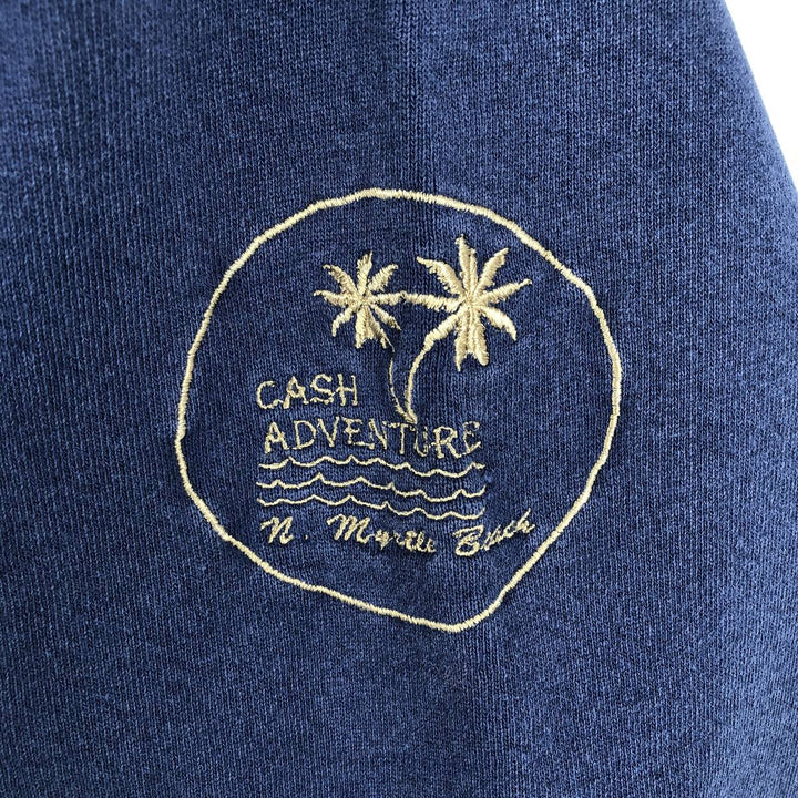 90'S Adidas logo sweatshirt, made in USA, men's size L equivalent, vintage. cotton navy blue type Vintage Second Hand