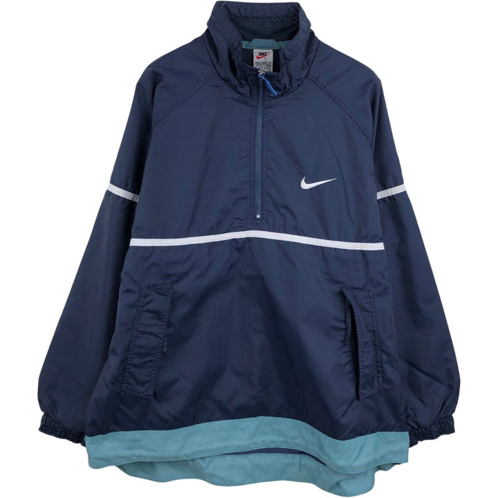 90'S Nike Nylon Pullover, Men's Size M (approx.), Vintage Nylon navy blue type Vintage Second Hand