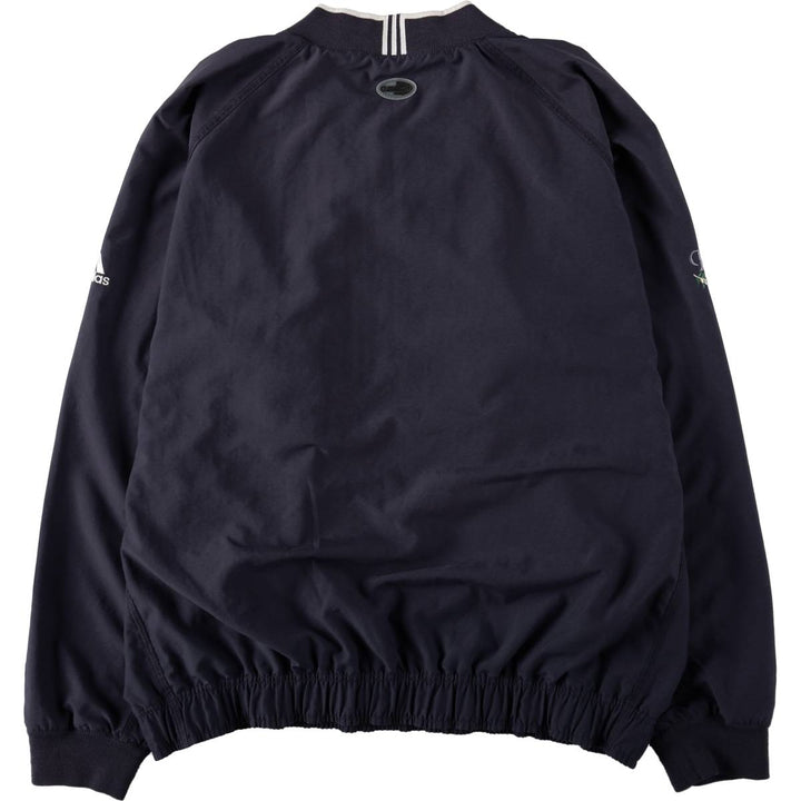 2000'S adidas V-neck warm-up pullover, men's size L polyester navy blue type Vintage Second Hand