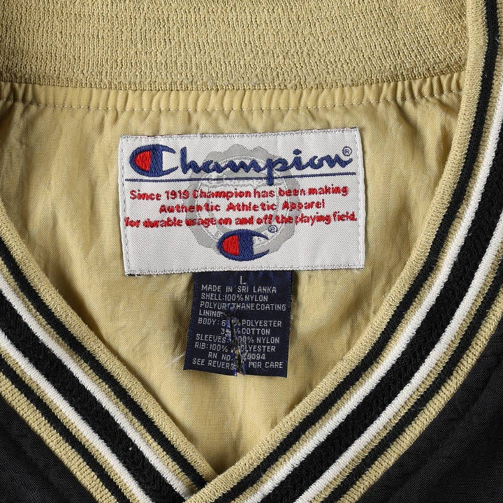 90s-00'S Champion PURDUE (Purdue University) V-neck College Nylon Pullover, Men's Size L (approx.), Vintage Nylon black type Vintage Second Hand