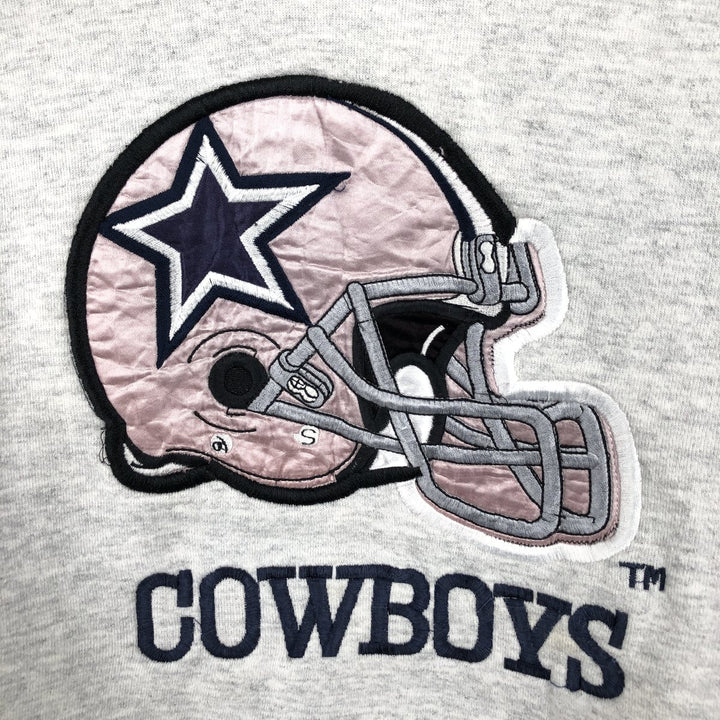 90'S NUTMEG NFL Dallas Cowboys sweatshirt pullover hoodie, Made in USA, Men's size L equivalent, Vintage cotton gray type Vintage Second Hand