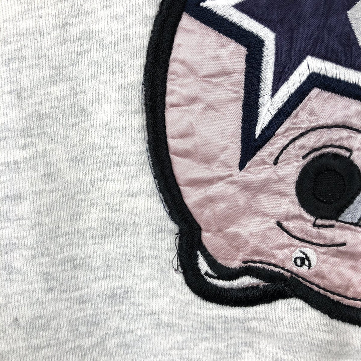 90'S NUTMEG NFL Dallas Cowboys sweatshirt pullover hoodie, Made in USA, Men's size L equivalent, Vintage cotton gray type Vintage Second Hand