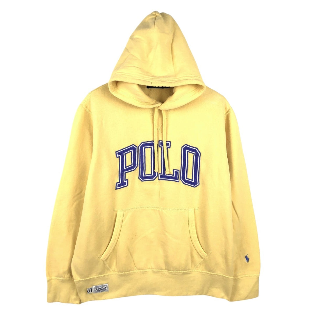 Ralph Lauren POLO RALPH LAUREN sweatshirt pullover hoodie, men's size L cotton yellow type Vintage Second Hand