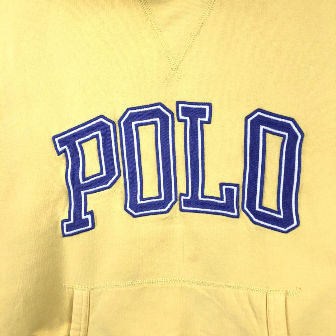 Ralph Lauren POLO RALPH LAUREN sweatshirt pullover hoodie, men's size L cotton yellow type Vintage Second Hand