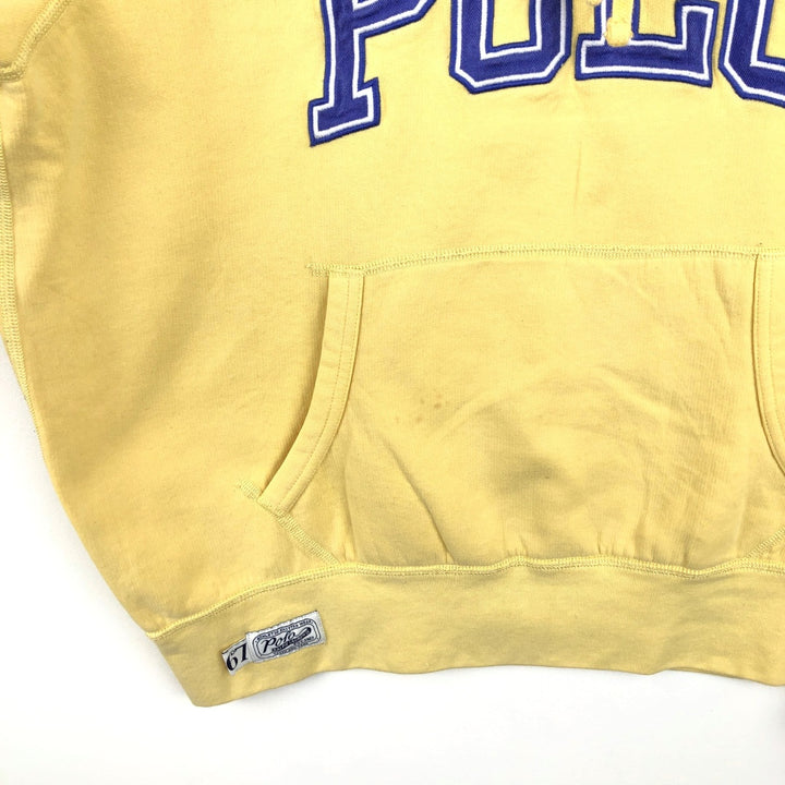 Ralph Lauren POLO RALPH LAUREN sweatshirt pullover hoodie, men's size L cotton yellow type Vintage Second Hand