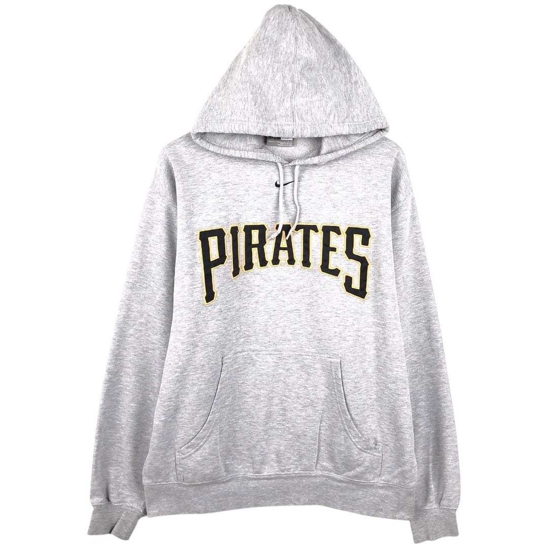 Nike TEAM Center Logo MLB Pittsburgh Pirates Sweat Pullover Hoodie (Men's Size L) cotton gray type Vintage Second Hand