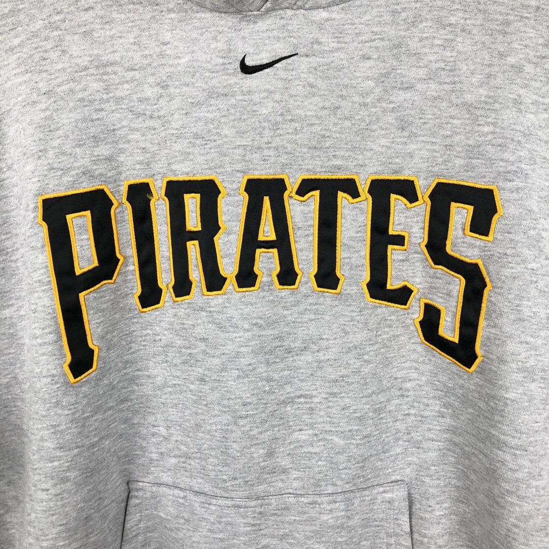 Nike TEAM Center Logo MLB Pittsburgh Pirates Sweat Pullover Hoodie (Men's Size L) cotton gray type Vintage Second Hand