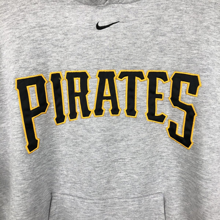 Nike TEAM Center Logo MLB Pittsburgh Pirates Sweat Pullover Hoodie (Men's Size L) cotton gray type Vintage Second Hand