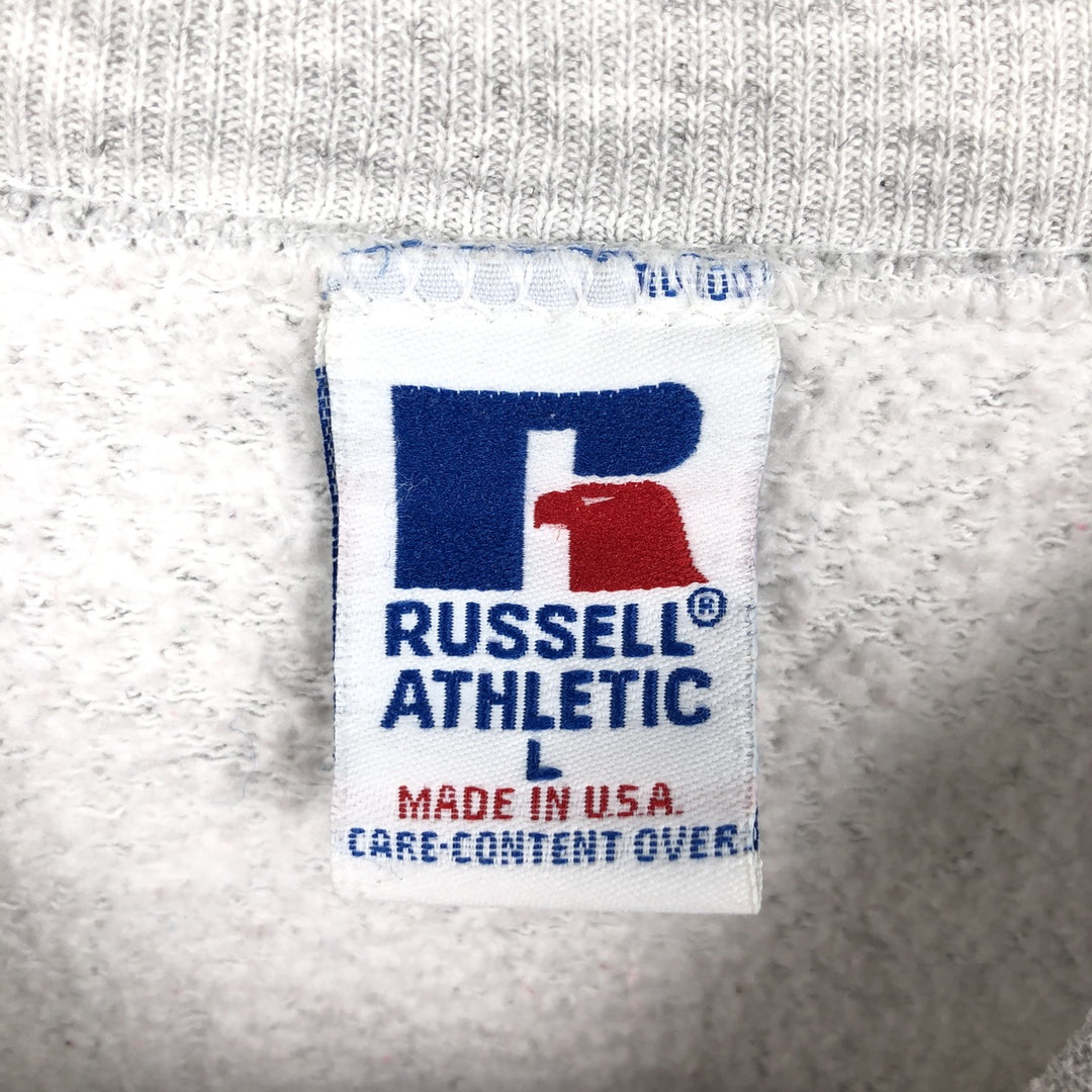 90'S Russell College Sweatshirt, Made in USA, Men's L, Vintage cotton gray type Vintage Second Hand