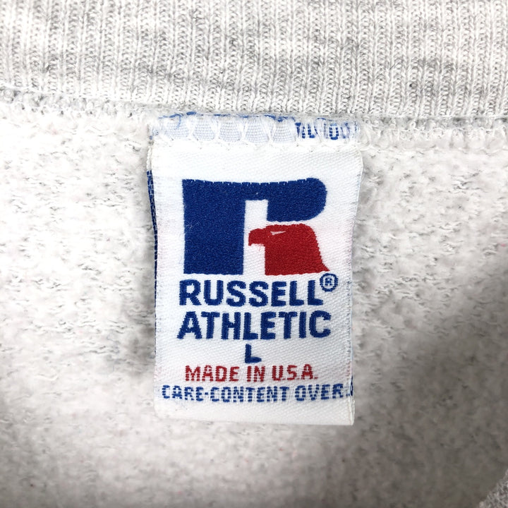90'S Russell College Sweatshirt, Made in USA, Men's L, Vintage cotton gray type Vintage Second Hand