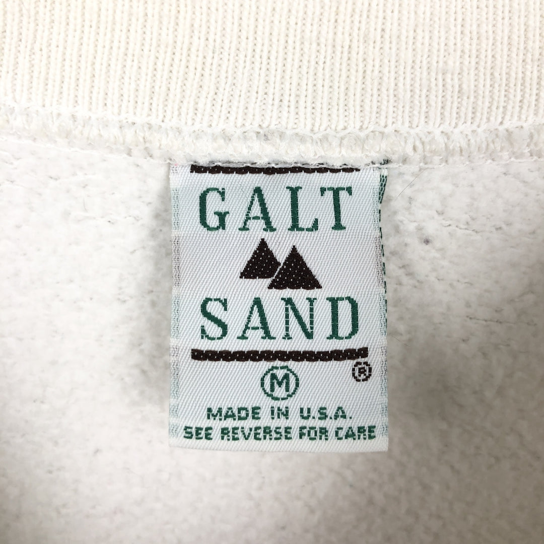 90'S GALT SAND College Sweatshirt, Made in USA, Men's Size M (approx.), Vintage cotton pale white type Vintage Second Hand