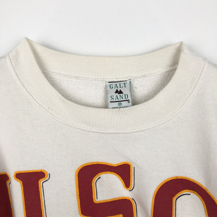 90'S GALT SAND College Sweatshirt, Made in USA, Men's Size M (approx.), Vintage cotton pale white type Vintage Second Hand