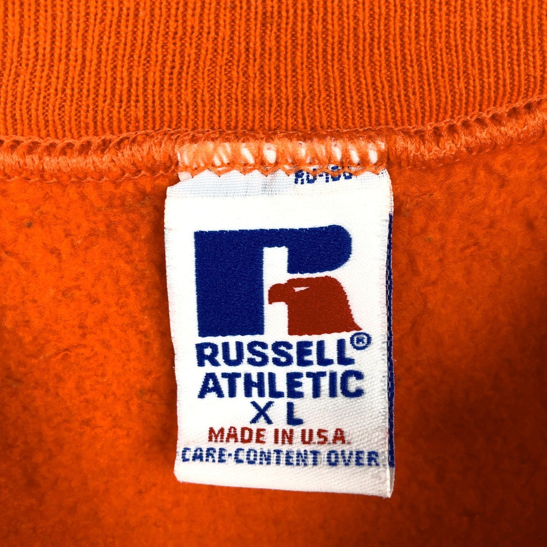 90'S Russell College Sweatshirt, Made in USA, Men's XL, Vintage cotton orange type Vintage Second Hand
