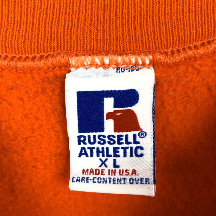 90'S Russell College Sweatshirt, Made in USA, Men's XL, Vintage cotton orange type Vintage Second Hand