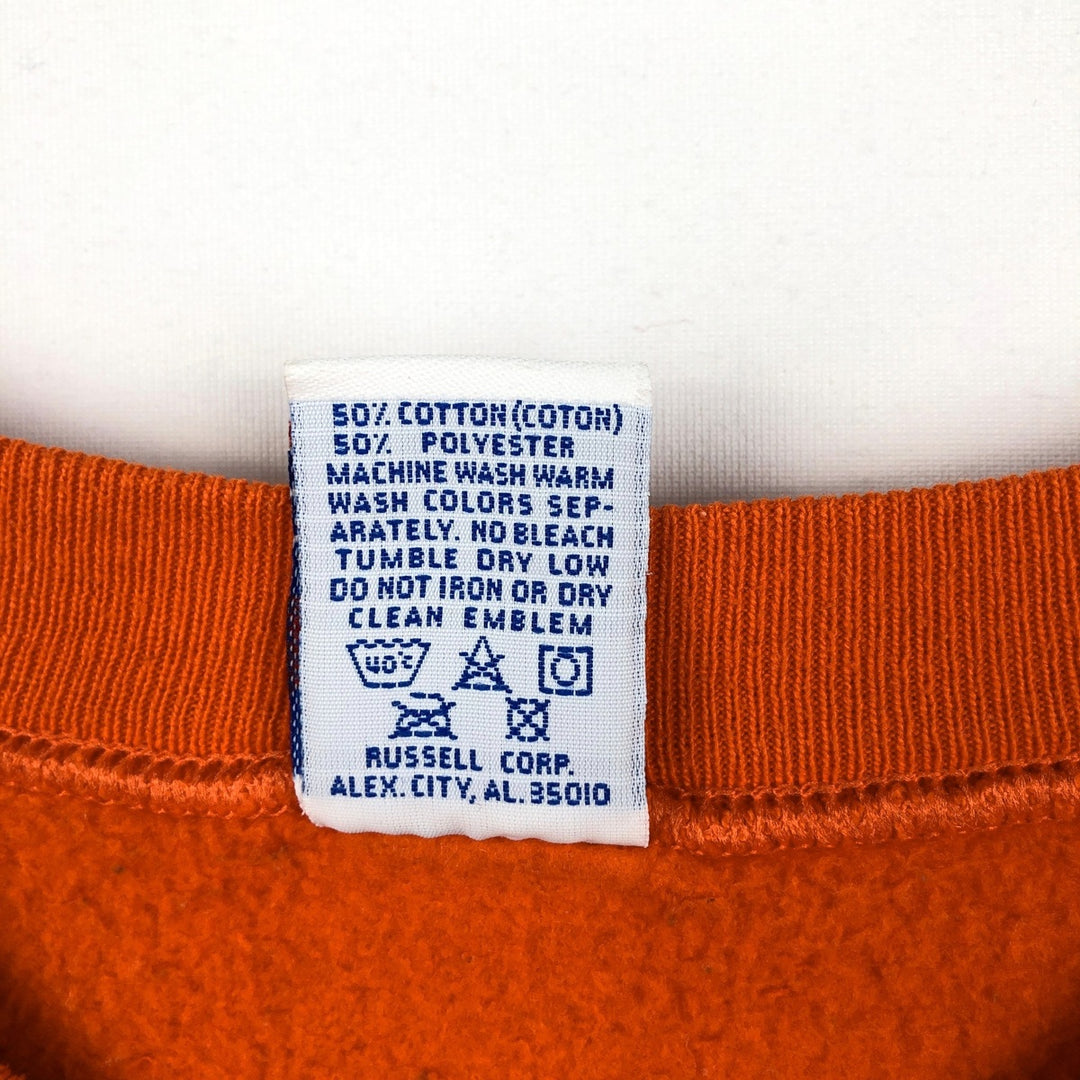 90'S Russell College Sweatshirt, Made in USA, Men's XL, Vintage cotton orange type Vintage Second Hand