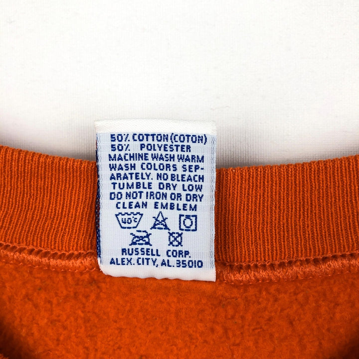 90'S Russell College Sweatshirt, Made in USA, Men's XL, Vintage cotton orange type Vintage Second Hand